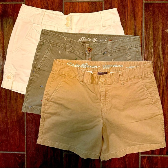 3 Pairs of women’s shorts. Size 4. Two are Eddie Bauer and one is Loft. - Picture 1 of 12